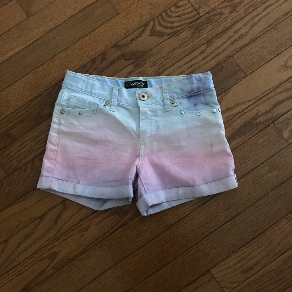Ombré studded shorts